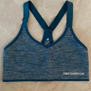 New Balance Sports Bra Size Lg Thick Adjustable Straps Medium Impact Racerback